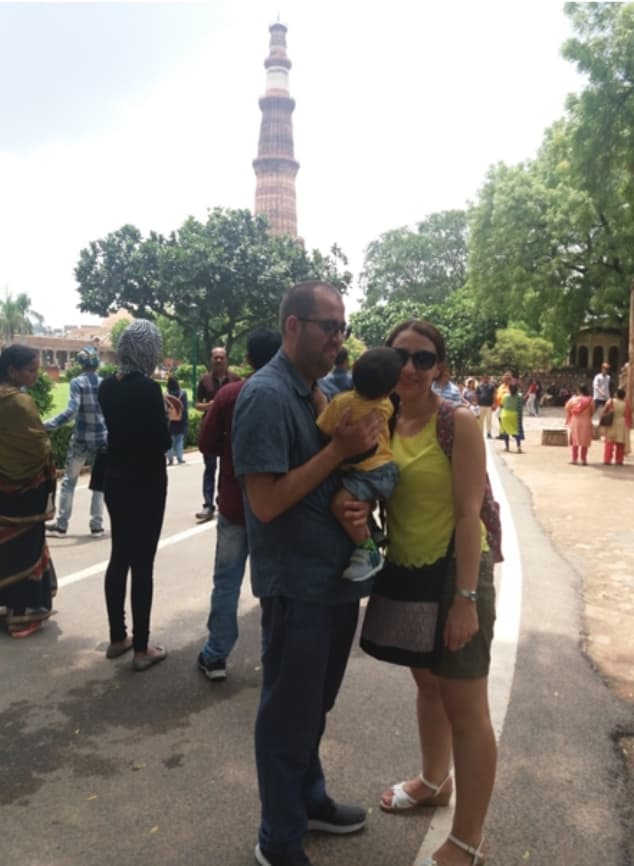 Nicolette, her hsuband, and Raul, in India