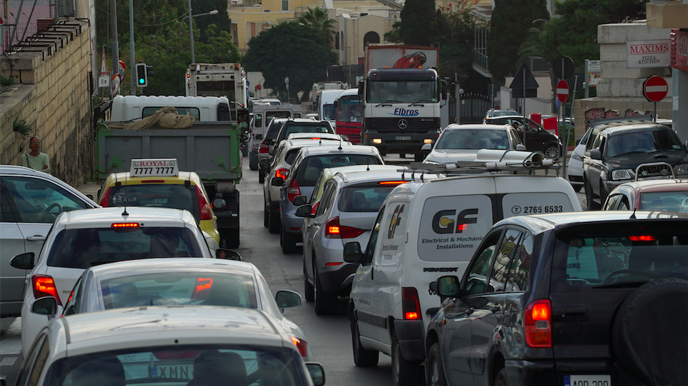 Traffic On St Andrew's Road. Photo by Steve Zammit Lupi