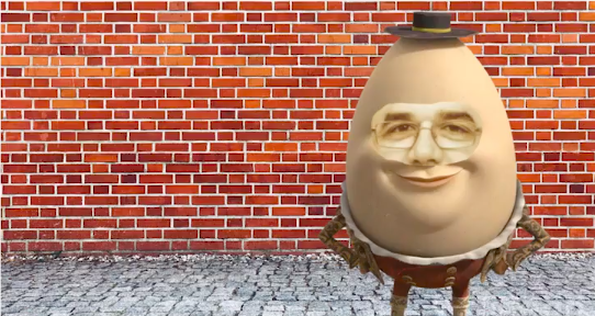 Pictured above: Sandro Chetcuti as Humpty Dumpty 