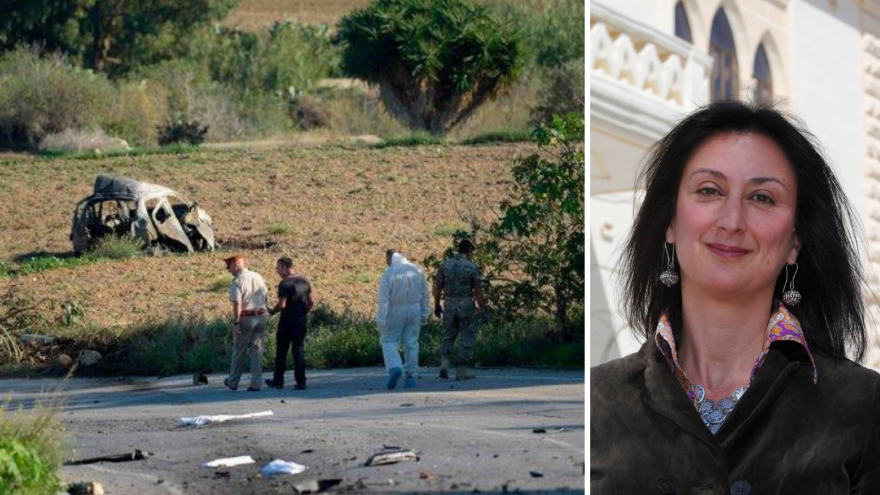 Assassinated journalist Daphne Caruana Galizia (right)