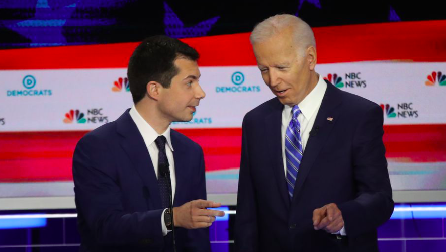 Left: Pete Buttigieg, Right: Joe Biden. Photo: Getty Images