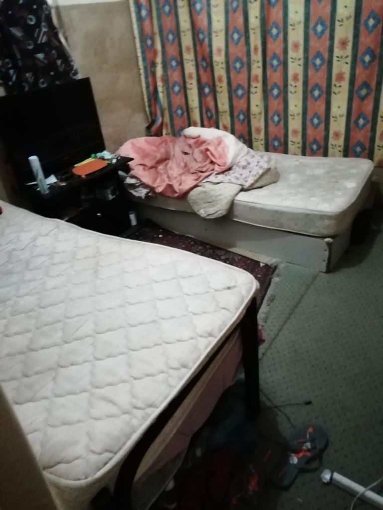 A bedroom inside one of the stables