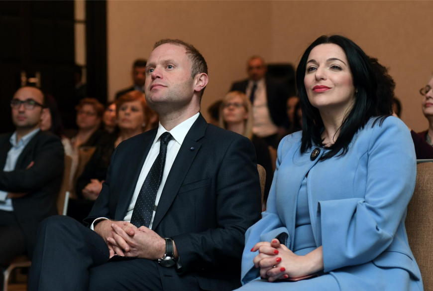 Prime Minister Joseph Muscat and Parliamentary Secretary for Reform Julia Farrugia Portelli