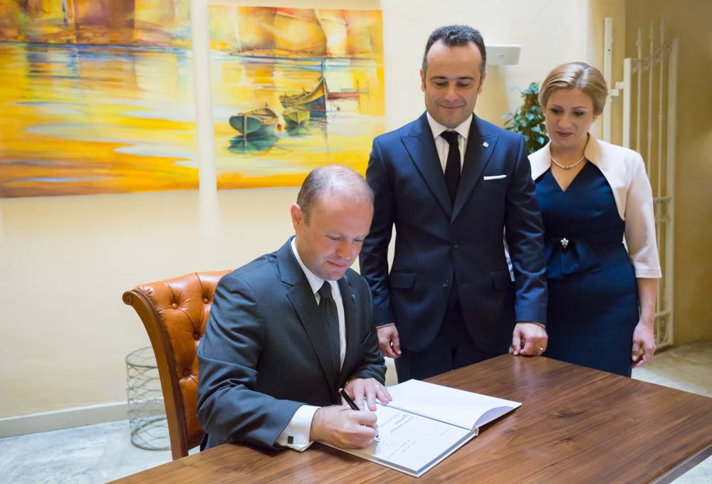 Joseph Muscat, Jean-Phillippe Chetcuti Cauchi, his wife Marie (who is also a partner)