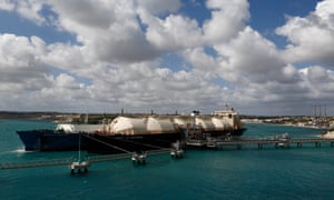 The gas tanker located next to Delimara which imports LNG Gas to Malta from Azerbaijan
