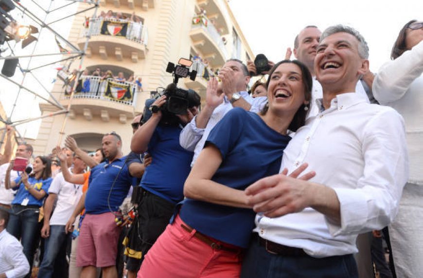 Kristina Chetcuti with former PN leader Simon Busuttil