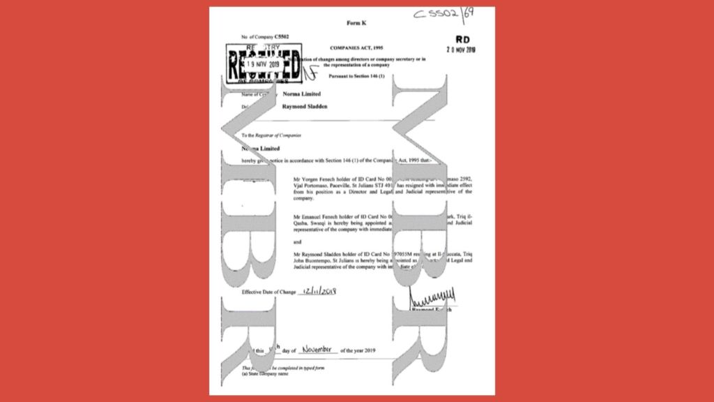 The document showing the change of directorship in Norma Limited