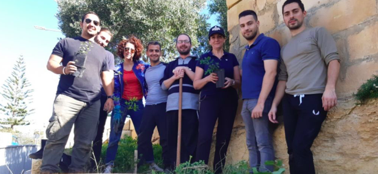 From left to right : Clayton Sammut (Saġġar), Jamie Barbara (Saġġar), Josette Deguara (AWK), Claude Ebejer (Saġġar), Duncan Brincat (AWK), Nathalie Seguna (AWK), Benjamin Vassallo (AWK) and Etienne Camilleri (AWK)