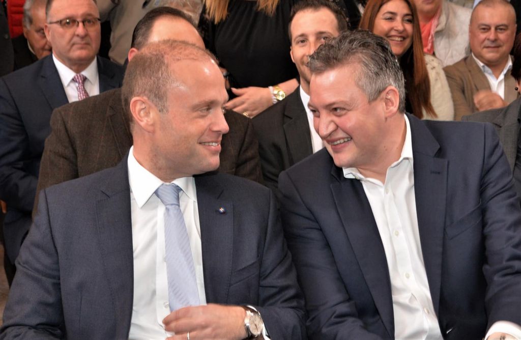 Joseph Muscat with Konrad Mizzi