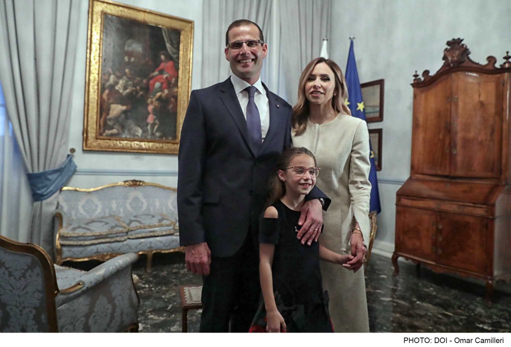 Lydia, her husband Robert Abela, and her daughter Giorgia Mae