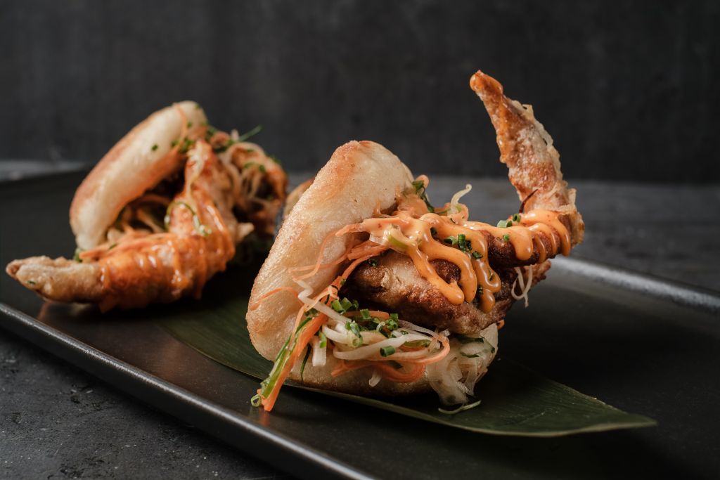 Soft-shell crab bao buns 