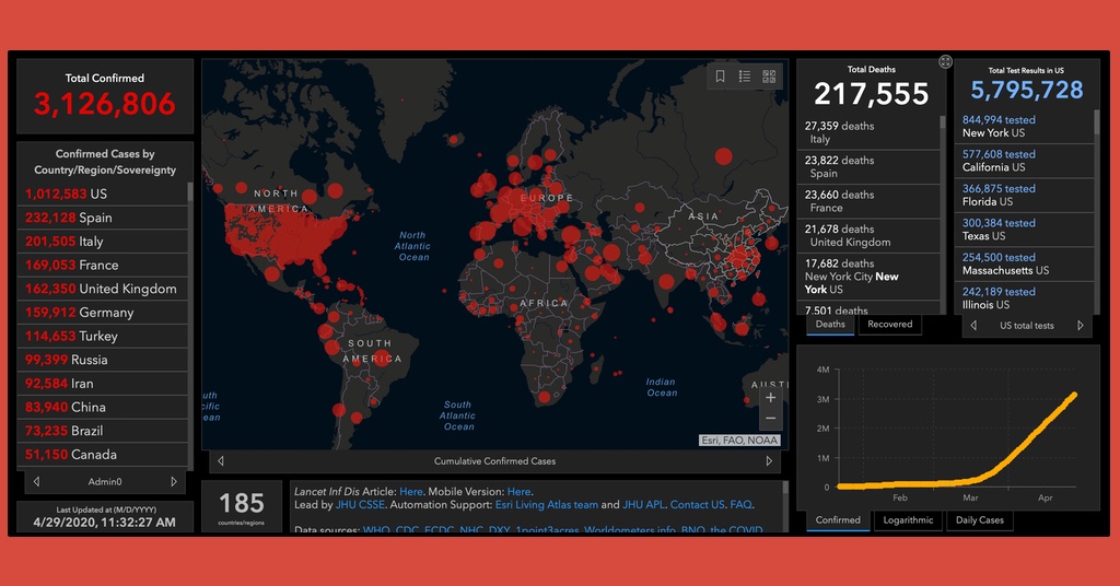 The world's latest COVID-19 updates courtesy of Johns Hopkins University, as of this morning