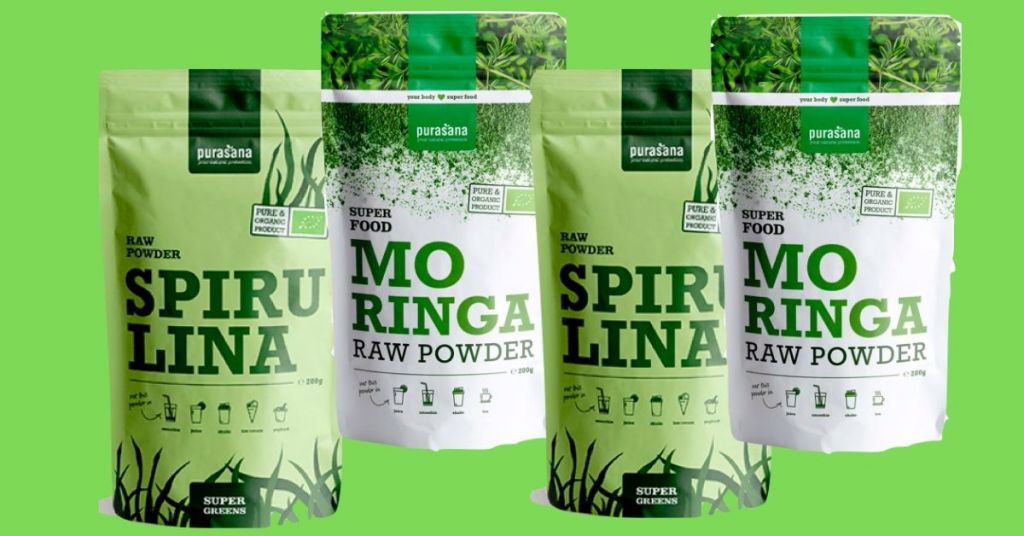 Purasana's Spirulina powder and Moringa