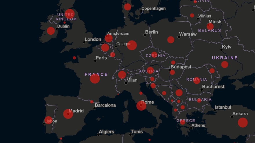 As Europe continues to battle the COVID-19 pandemic, Italy, the UK and Spain continue to lead the worrying trend as the continent's hotspots