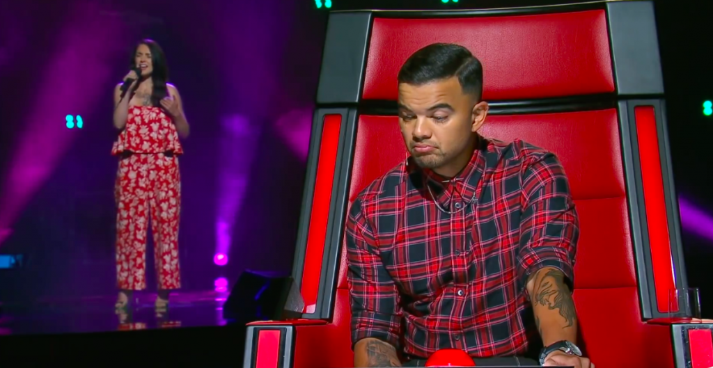 Fellow former Idol winner Guy Sebastian moments before he asked Natalie for the honour to mentor her