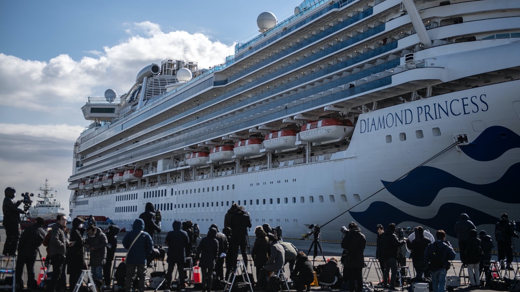 The Diamond Princess cruise ship in Yokohama, Japan. Photo: Carl Court/Getty Images