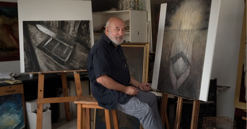 Joe Farrugia in his studio. Photo by Joanna Demarco