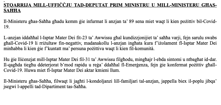 The Health Ministry's official version of events