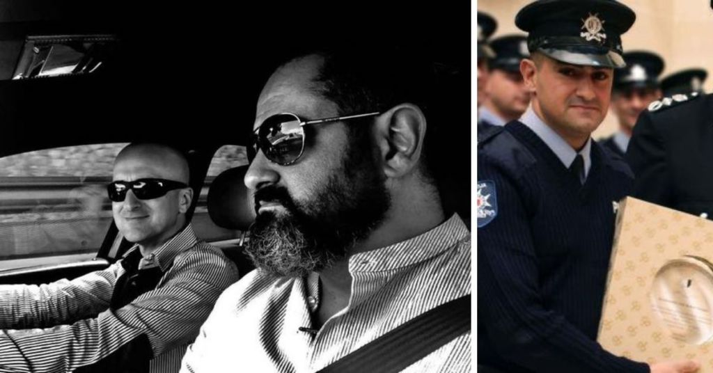 Left: Anthony and Robert. Right: Robert receiving police of the year award