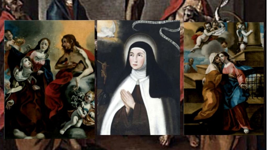 From right: Vision of St Maria Maddalena de Pazzi, St Teresa of Avila and Visitation of the Virgin