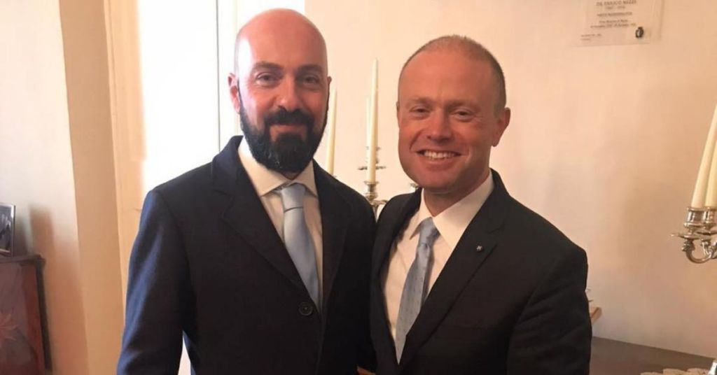 Neville Gafà (left) with former Prime Minister Joseph Muscat