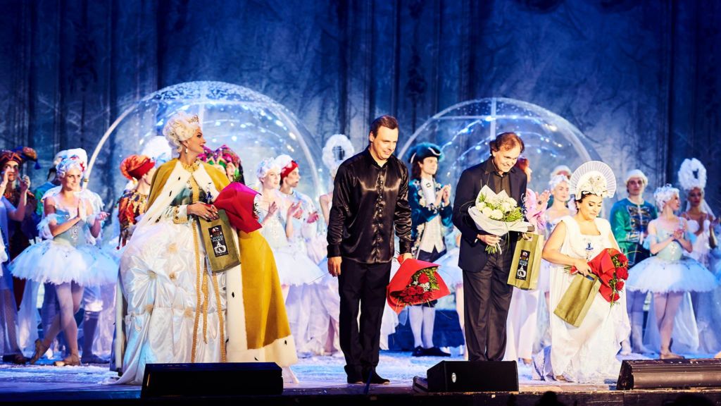 Maria Poroshina, Pavel Klinichev, Alexey Shor and Anna Aglatova following the premiere of Shor's 'Crystal Palace' ballet, Malta 2017