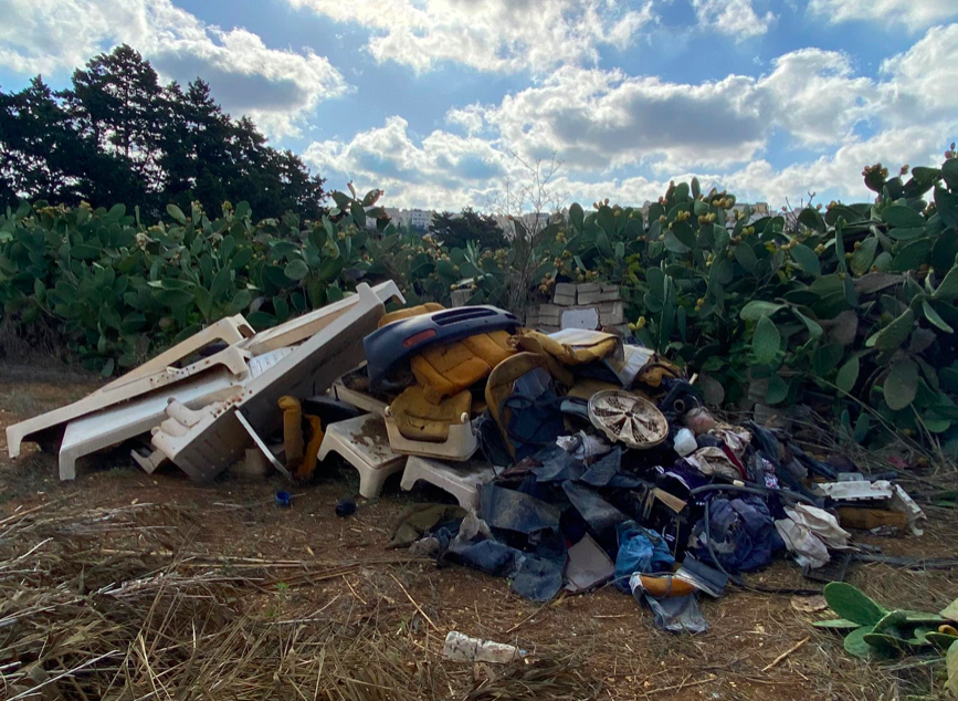 The debris that was cleaned up from the field 