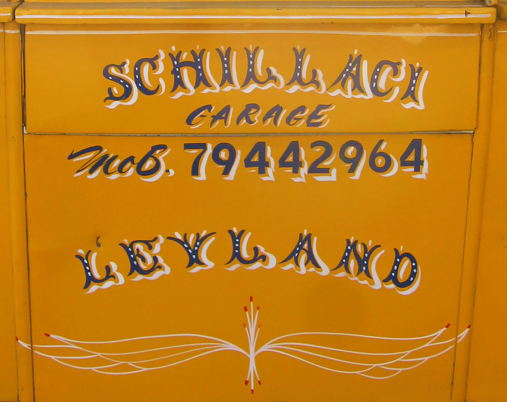 Joe 'Zuzu' Farrugia's various tberfil lettering styles on an old bus, 2008 - photo ny Steven Scicluna