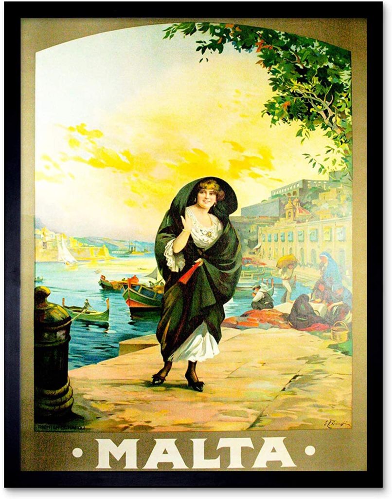 Promotional Malta poster by Edward Caruana Dingli, 1925. A classic example of the way sold itself in colonial times