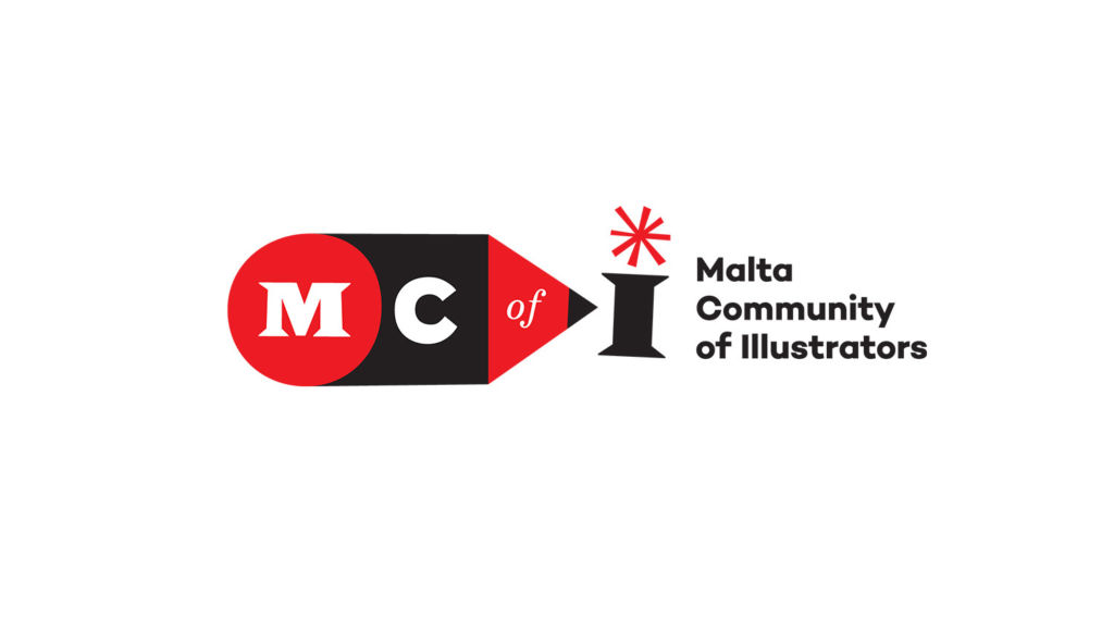 Identity for the Malta Community of Illustrators, by Steven Scicluna, 2020. Rather than referencing a Maltese Cross, the 'star' takes inspiration from Malta's firework tradition.jp