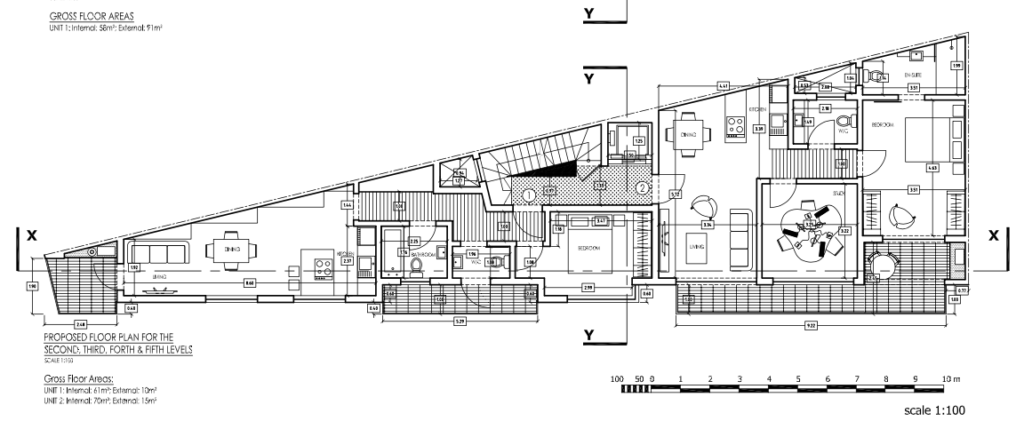 A floorplan from the original plans 