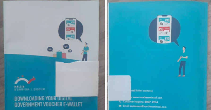 A 16-page leaflet on how to digitally download your e-vouchers