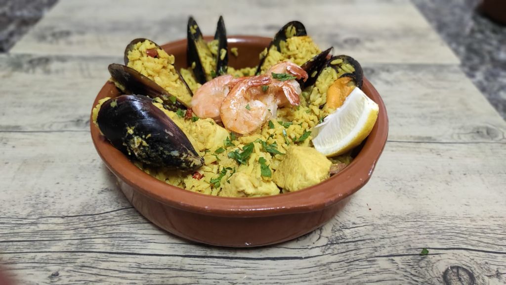 Traditional Spanish paella 