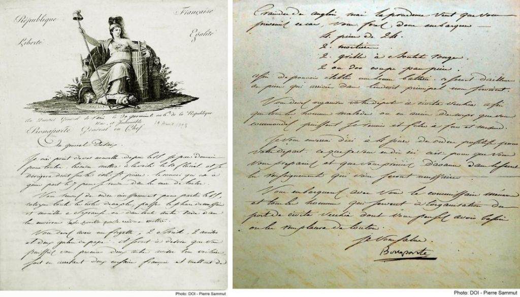 A letter written by Napoleon Bonaparte himself ordering one of his generals to invade Malta and Gozo.