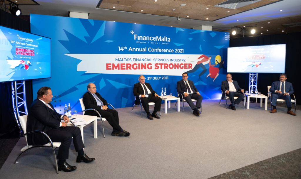 Chris Buttigieg (second from right) at today's FinanceMalta conference 