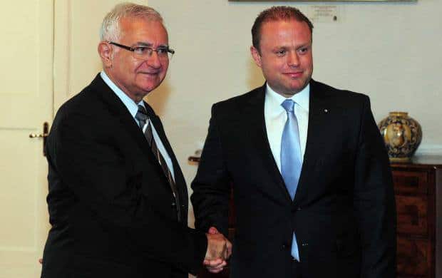 John Dalli (left) with former Prime Minister Joseph Muscat 