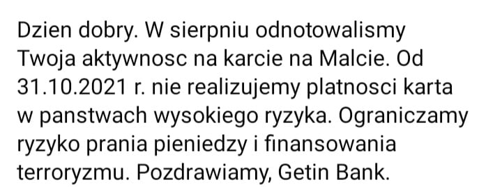 Message from Poland's Getin Bank