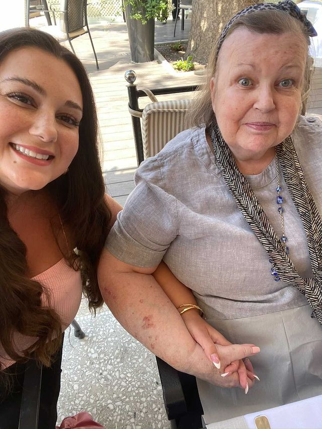 Emily and her mother on her most recent birthday 