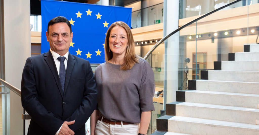 Roberta Metsola with fellow PN MEP David Casa