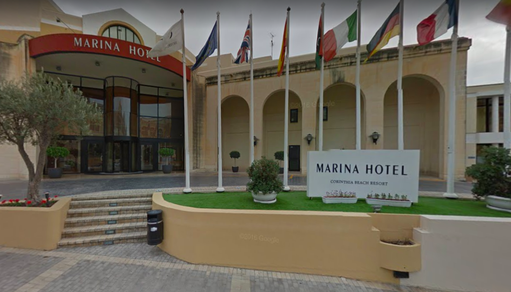 The Marina hotel the couple had to quarantine in