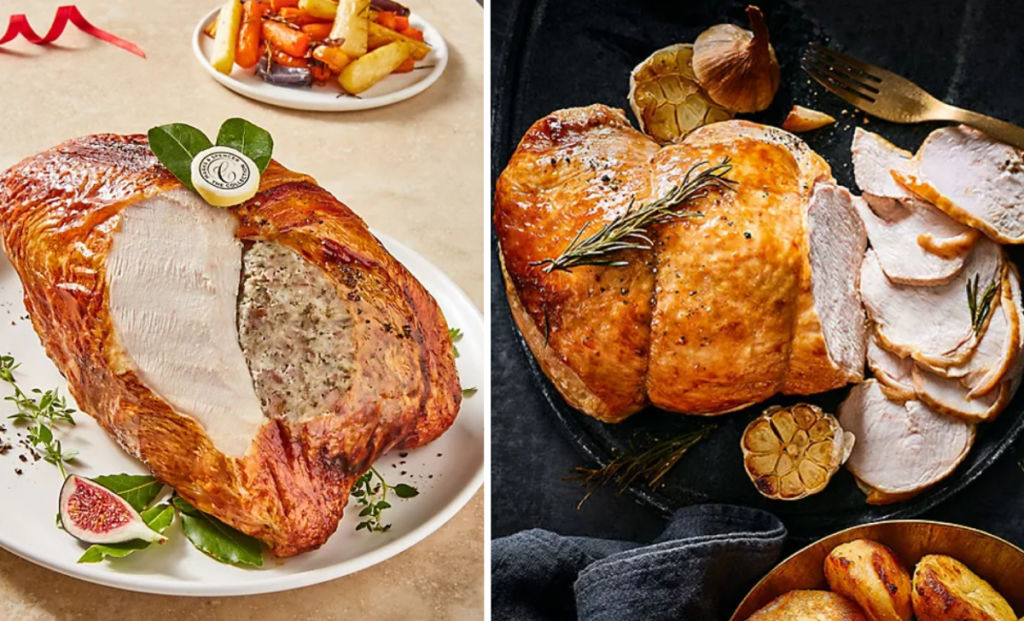 Boneless Stuffed Oakham Turkey Breast Joint (left), Boneless Oakham Turkey Breast Joint (right) 