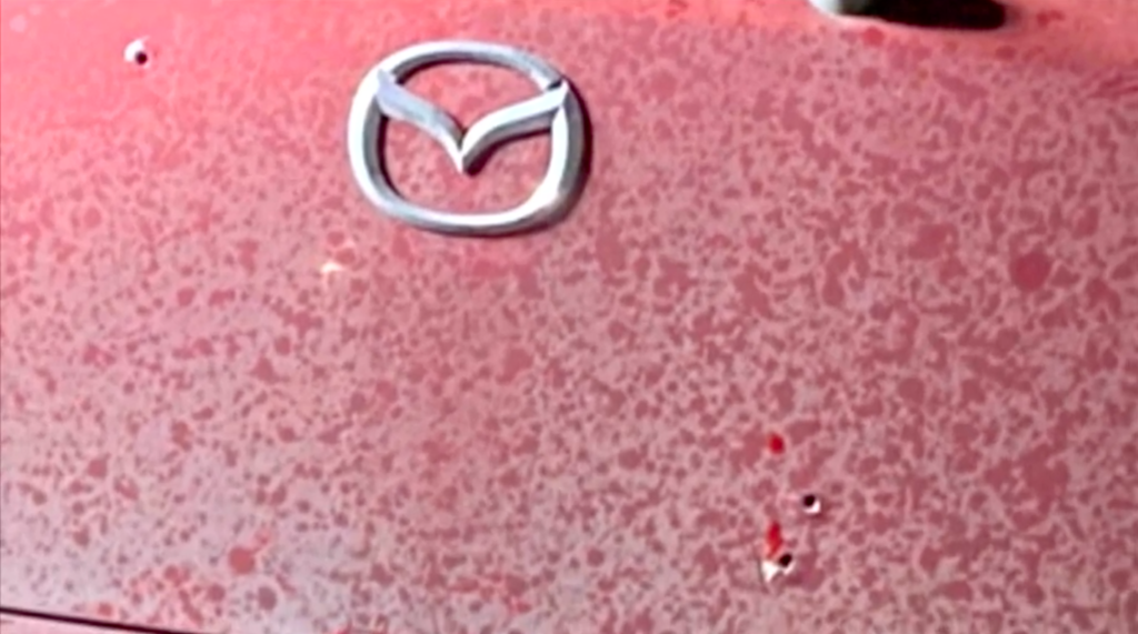 Three bullet holes left in Bartolo's vehicle after officers shot at him