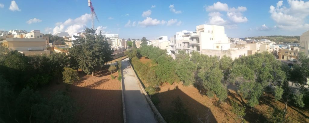 Aerial panorama of the gardens 