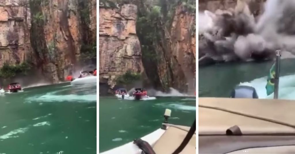 WATCH: Horrifying Moment Cliff Collapses And Kills Seven Leisure ...