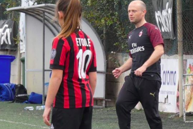 Joseph Muscat playing football with his daughter Etoile in 2019 