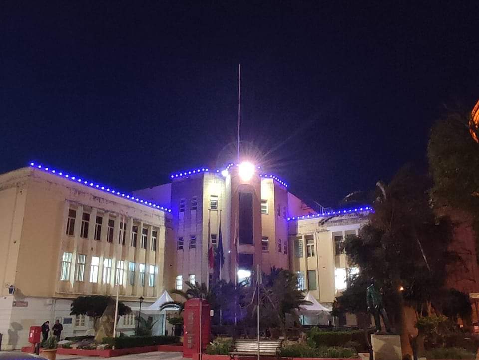 Mosta health clinic marking Light Up The Night 