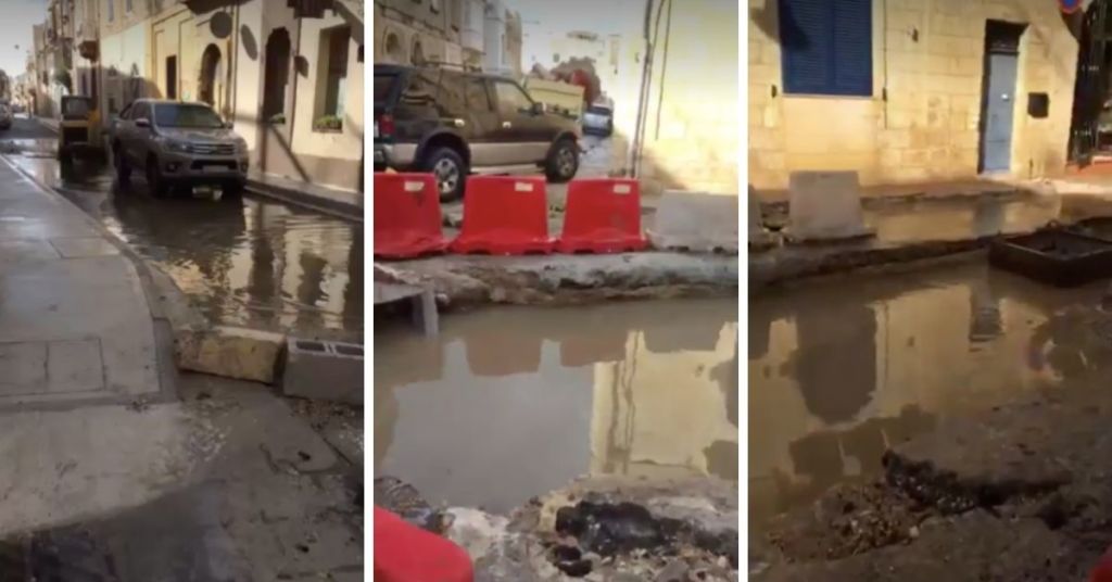 Flooding experienced during road works 