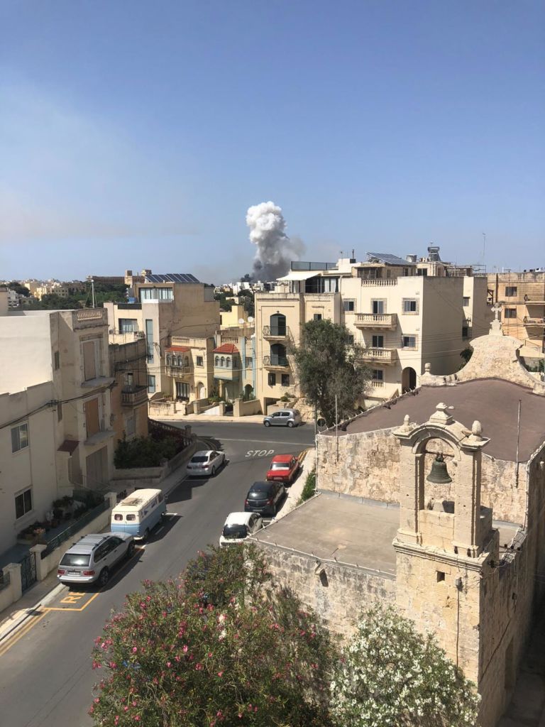 A photo of the explosion as seen from Rabat 