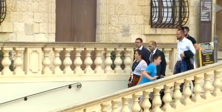 Luke Zammit Haber leaving the Gozitan courts this afternoon (Photo: TVM video)