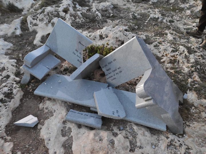 The original bench was destroyed by vandals in 2020